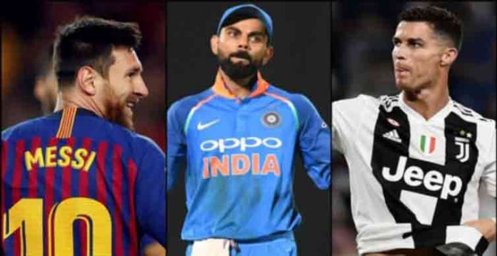 Messi ko sab se ziyada aamdani mein pehla maqam, Kohli bhi fehrist mein shaamil