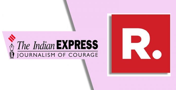 Republic TV ka Indian express ko qanooni notice
